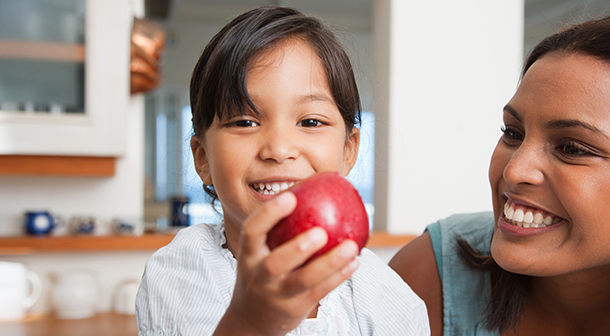 Be prepared with healthy snacks for your kid like apples or fresh veggies.