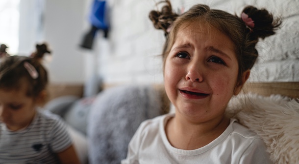 little girl crying
