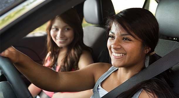 Teen drivers and their passengers must always buckle up and fasten their seatbelts.